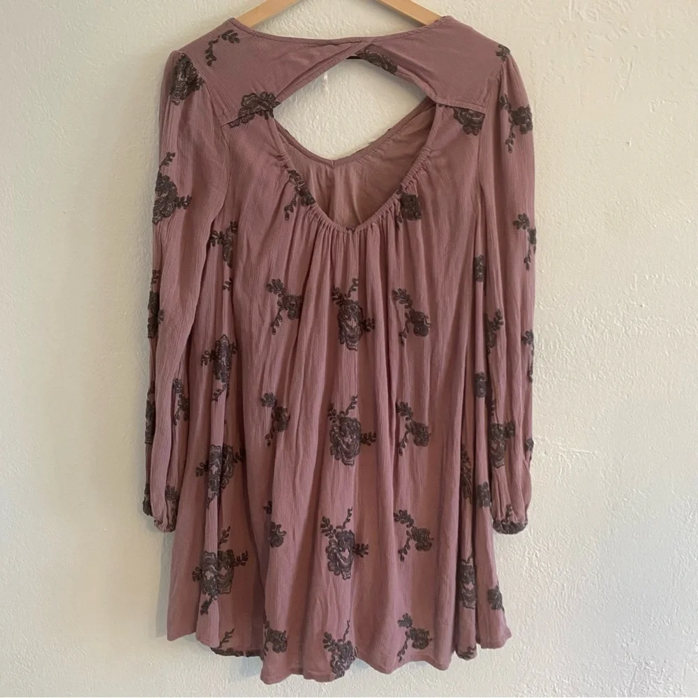 Free People Mauve Floral Mini Dress - Picture 6 of 6